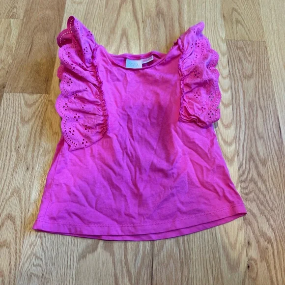 Polo by Ralph Lauren Pink Polo Shirt & Zara Short Sleeve ruffle short sleeve - Picture 7 of 7